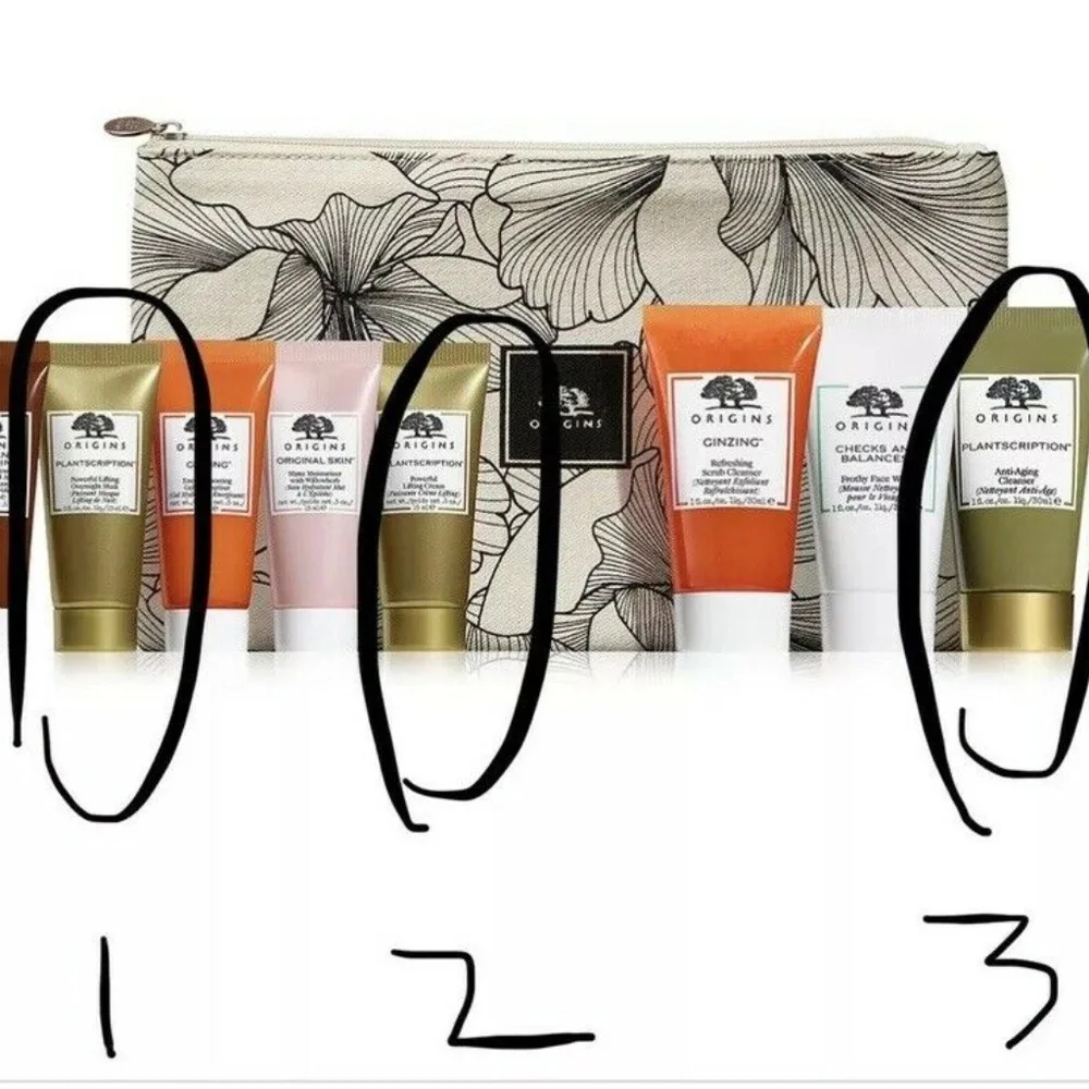 ORIGINS 4p Plantscription Age Repair Skincare Cleanser AM PM Moisturizer NIP $40
